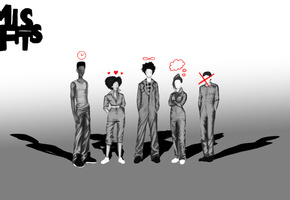 плохие, тени, рисунок, неудачники, отбросы, сериал, Misfits