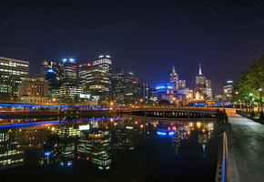 melbourne, night, мельбурн, Australia, ночь, австралия, downtown
