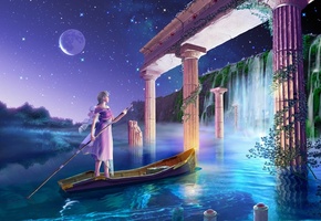 back into the palace, Cg wallpapers, celestial exploring, starry tales, earthlight, yutaka kagaya