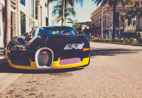 los angeles, город, veyron, Bugatti, california