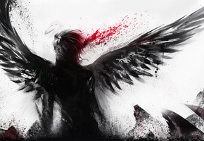 мужчина, Sakimichan, кровь, белый фон, короткие волосы