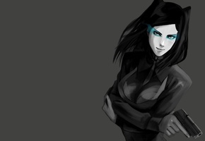 ergo proxy, re-l mayer, девушка, пистолет, арт, Аниме