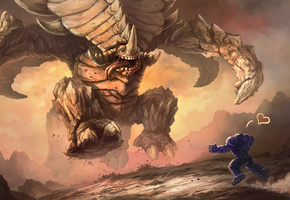 not war, арт, love, art, marine, heart, run, Starcraft, пехотинец, ultralisk, embrace