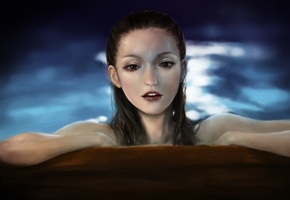 jakuroi, Арт, девушка, русалка, gemma ward, pixiv, pirates of the caribbean