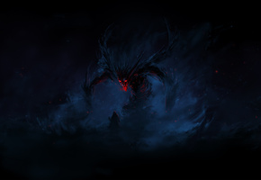 существо, Человек, тёмный, фон, искры