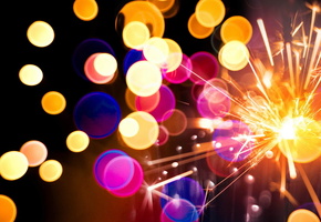 бенгальские огни, Боке, искры