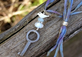 Подвеска, лента, ствол, голубь, брелок, дерево, ключ