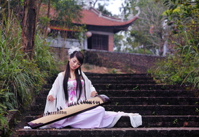 азиатка, музыка, Девушка