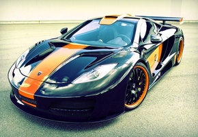 полоса, memor, черная, Hamann, mp4-12c, машина, оранжевая, mclaren