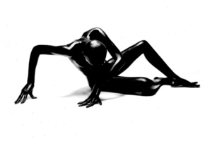 чёрное, креатив, фон, тело, силуэт, Белый