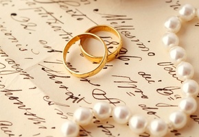 свадьба, Кольца, письмо, обручальные, жемчуг