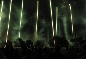 праздник, Фейерверк, люди, выдержка