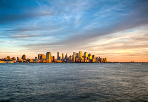 волны, остров, море, вода, пейзаж, Нью-йорк, манхеттен