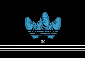 кроссовки, Adidas, черный, минимализм, фон, адидас