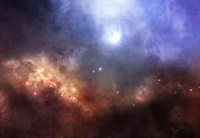 свет, stars, Nebula, звезды, туманность
