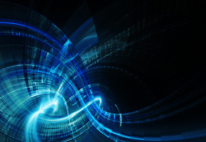 линии, изгибы, Синева, свечение, прозрачность