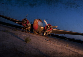 ночь, Самолёт, аэродром