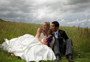 поле, Anna marcelo, собака, свадьба, настроение, двое