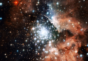 скопление, Галактика, много, звезды