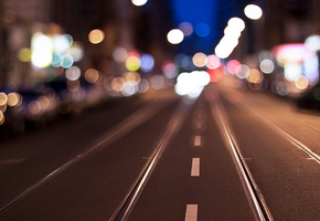 Асфальт, огоньки, рельсы