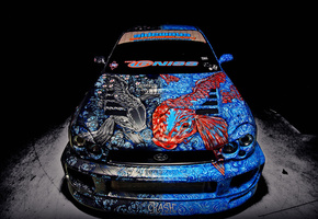 аэрография, Subaru, wrx, sti, субару, рыбы