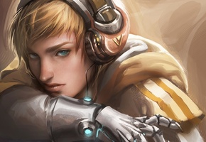 Арт, наушники, sakimichan, металл, парень, перчатка, deviantart