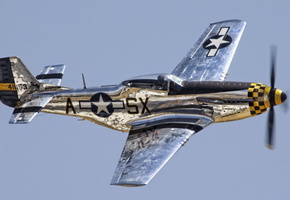 P-51 mustang, самолёт, небо