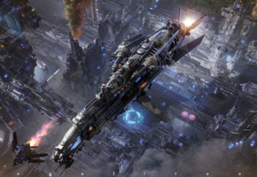 Корабль, город, полет, будущее