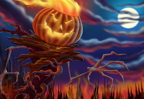 ночь, тыква, Хеллоуин