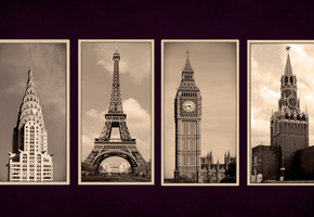 paris, New york, moscow, london, города