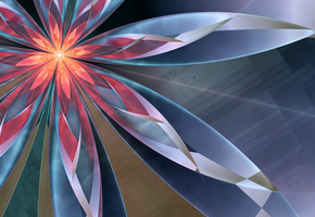 абстракция, Цветок, свечение