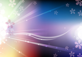 лучи, Абстракция, цветы, свечение, линии