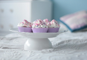 присыпка, кровать, постель, Пирожное, крем