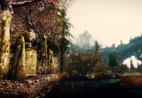 камень, рендер, скайрим, природа, the elder scrolls 5 skyrim, Игра
