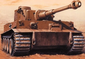 Рисунок, tiger 1, тигр, wrobel, тяжелый танк, sdkfz 181, pzkpfw vi