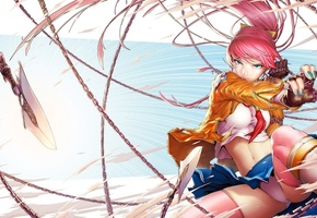 elpinoy, движение, нож, оружие, Арт, девушка, цепи