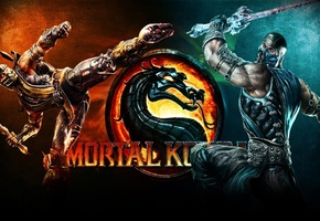sword 2x, flames, vs, sub-zero, punch, fight, scorrpion, fire, opponents, Mortal combat