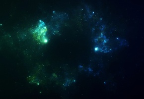 туманность, скопление, Арт, звёзды, космос