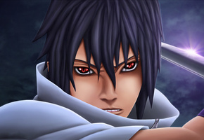 учиха саске, клинок, naruto, наруто, Аниме