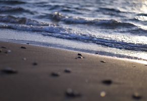 пляж, волны, берег, Море, свет, вода, блеск, песок