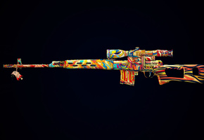 Military, оружие, рисунок, снайперская винтовка, стиль