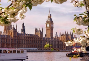здание парламента, лондон, река, англия, Город
