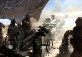 Гаубица, оружие, война, солдаты