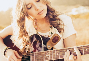 гитара, Девушка, музыка