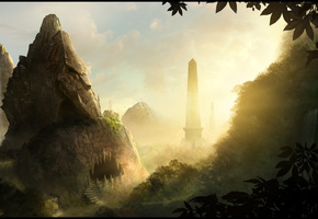tamplierpainter, пещера, обелиск, долина, The lost valley