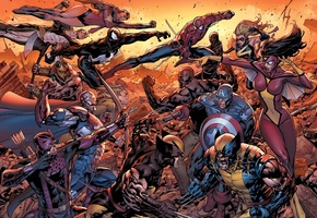 Новые мстители, человек паук, росомаха, люк кейдж