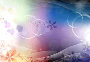 завитки, изгибы, Узор, градиент, цветы, круги