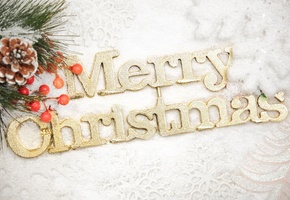 рождество, снежинки, Рождество, ёлка, снег, надпись