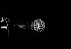 микрофон, звук, голос, макро, стойка, фон, провод, Чёрный
