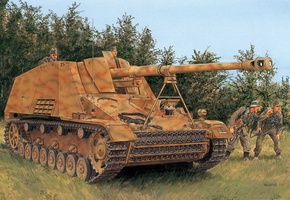 ron volstad, hornisse, sdkfz 164, носорог, шершень, nashorn, Рисунок